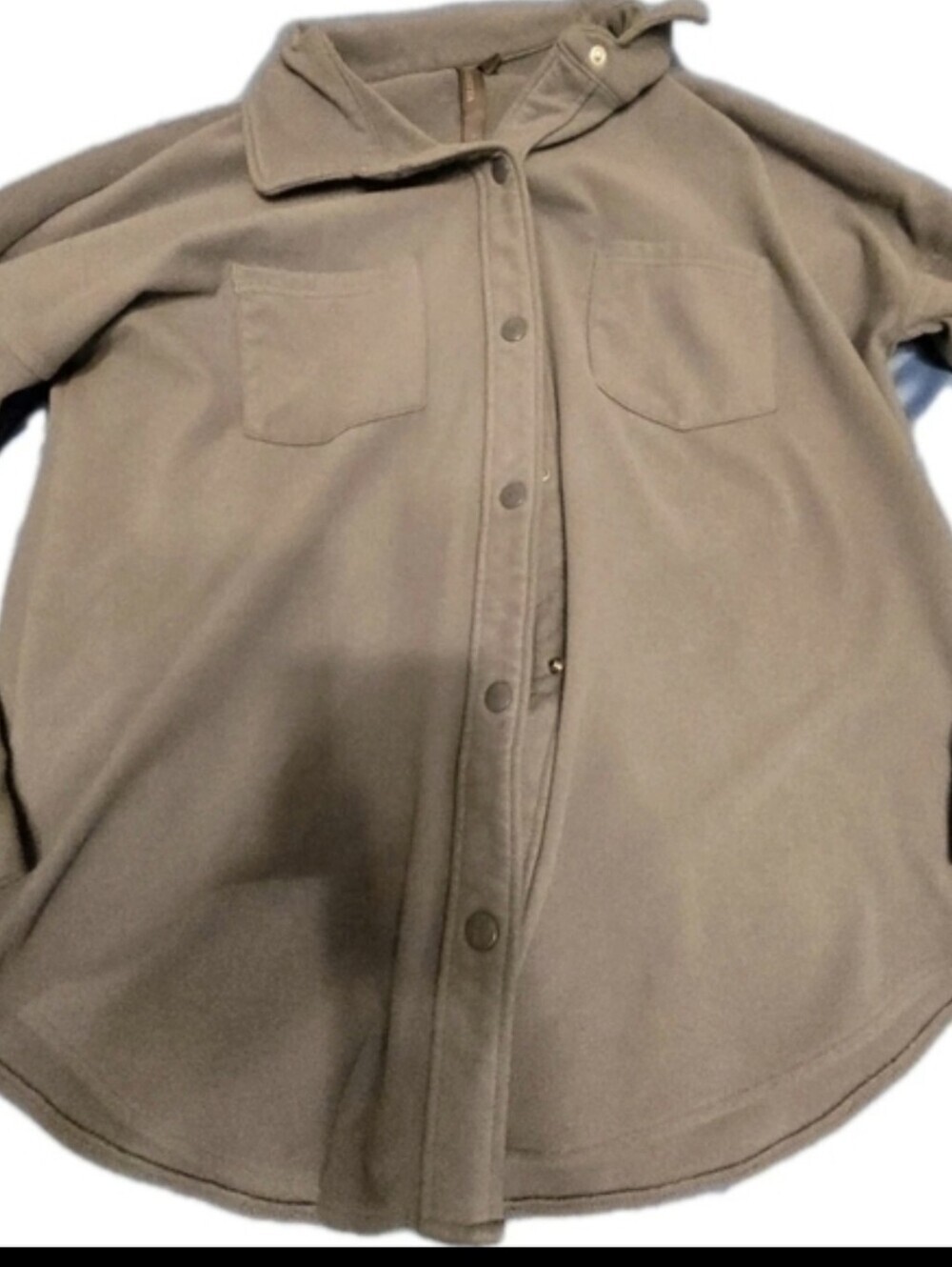 Mondetta Fleece Shacket Jacket Shirt Coat Snap Front Gray Unisex Size M